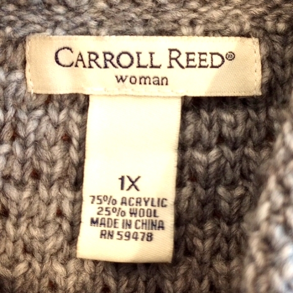 Carroll Reed Woman's Cardigan Sweater 3/4 Sleeve Size:1X Color:Gray - Picture 6 of 10